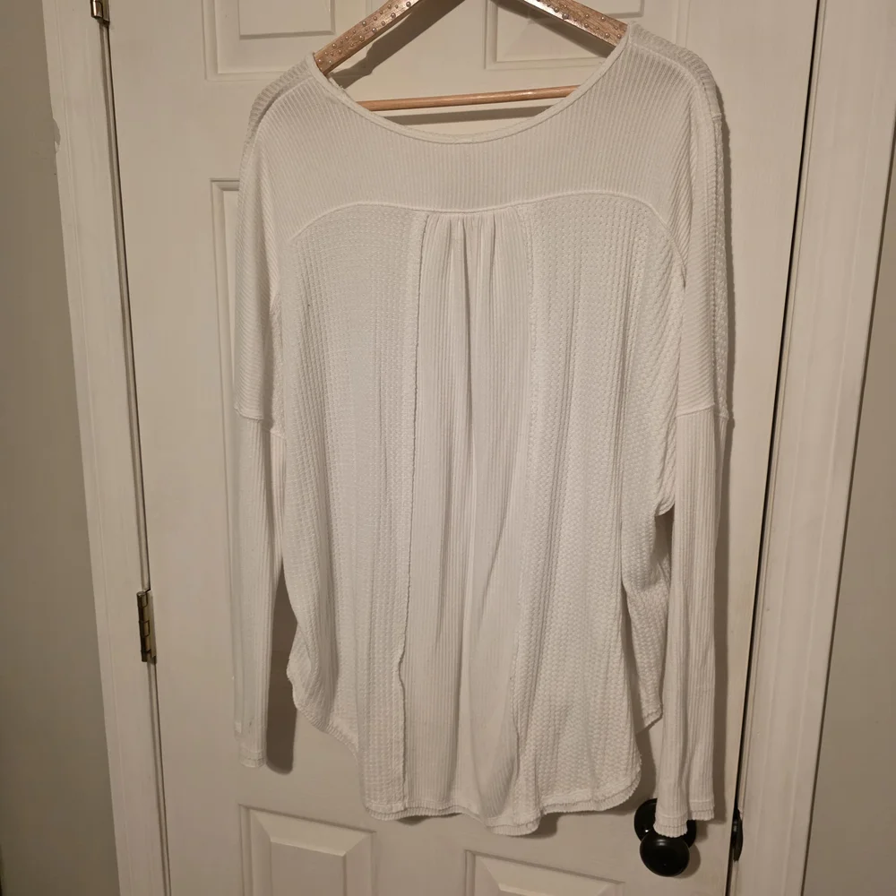 Free People Cream Long Sleeve Blouse - Picture 2 of 3